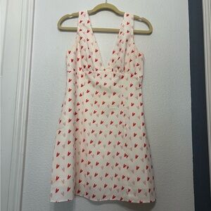Billy J White Dress with Red and Pink Heart Pattern